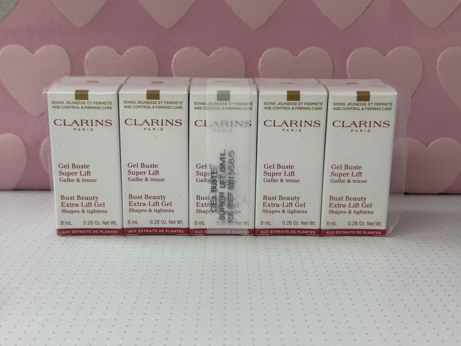 Clarins bust beauty extra lift gel shapes & tightens 10x8ml, Ophalen of Verzenden, Nieuw, Gehele gezicht, Verzorging