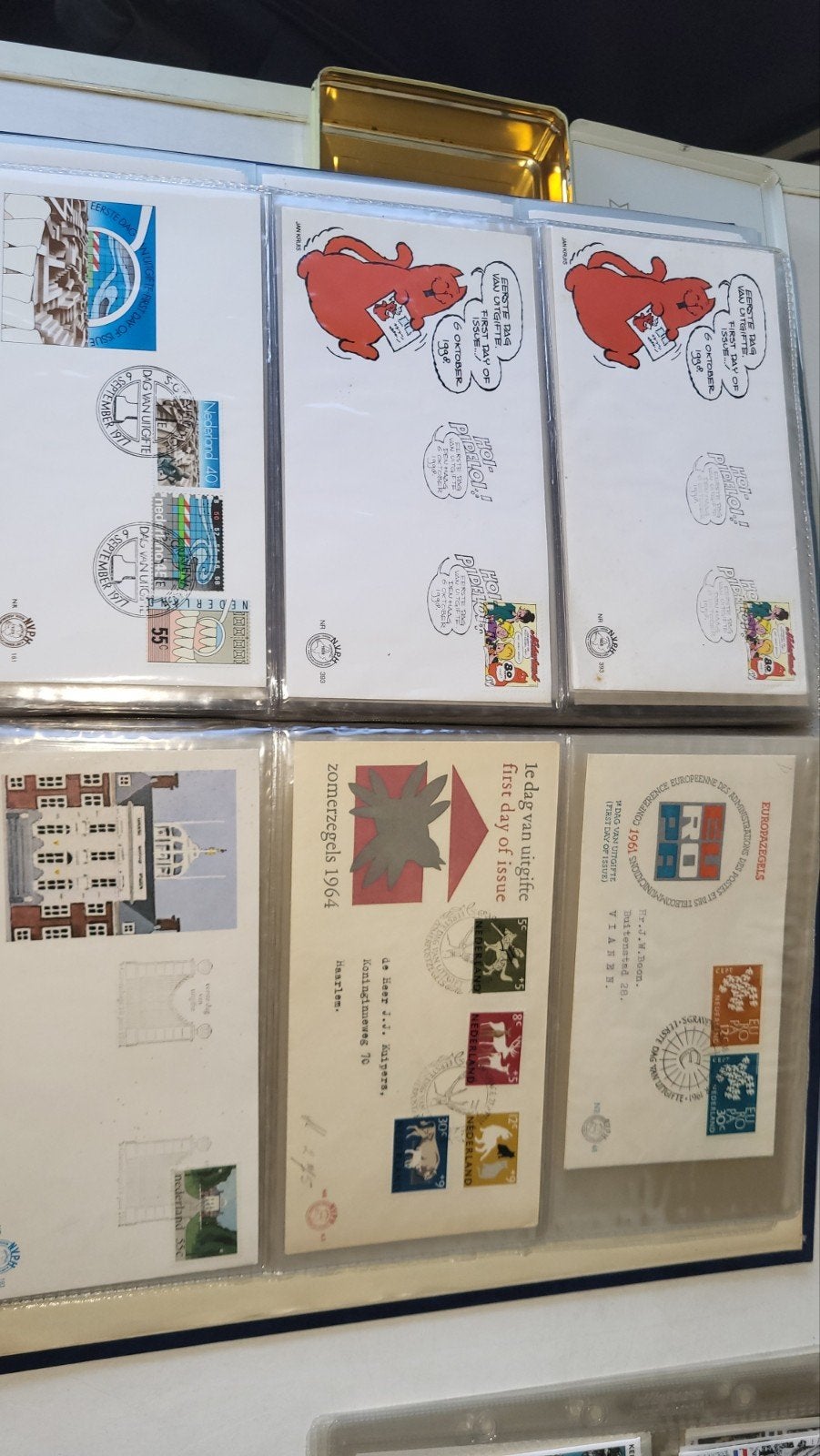 Nederland postzegels FDC grote partij in album., Ophalen of Verzenden, Nederland