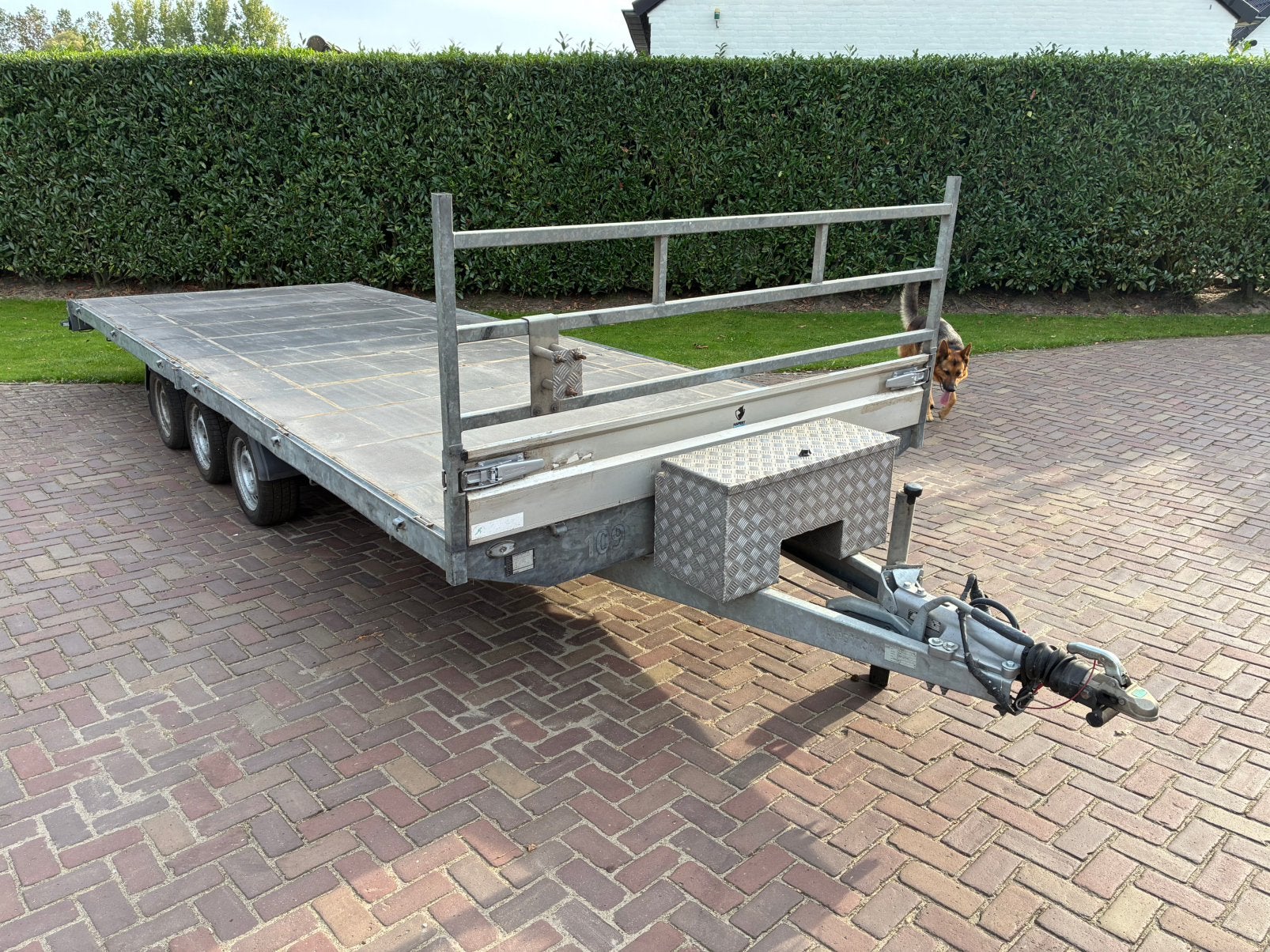 Hapert 3asser paraboolgeveerde aanhanger – 2,2 x 6m 3,5t, Ophalen of Verzenden, Gebruikt