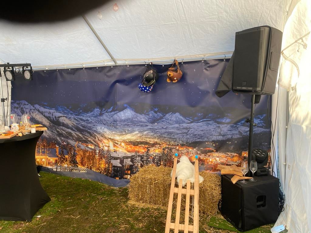 Feestdecoratie Winterlandschap Achtergronddoek, Ophalen, Gebruikt, Versiering, Kerst of Sinterklaas