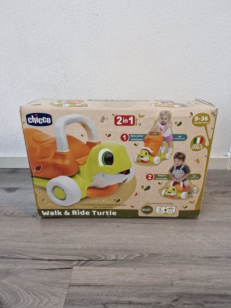 Chicco Walk & Ride Turtle – 2 in 1 loopwagen / ride-on, Ophalen of Verzenden, Zo goed als nieuw, Loopvoertuig