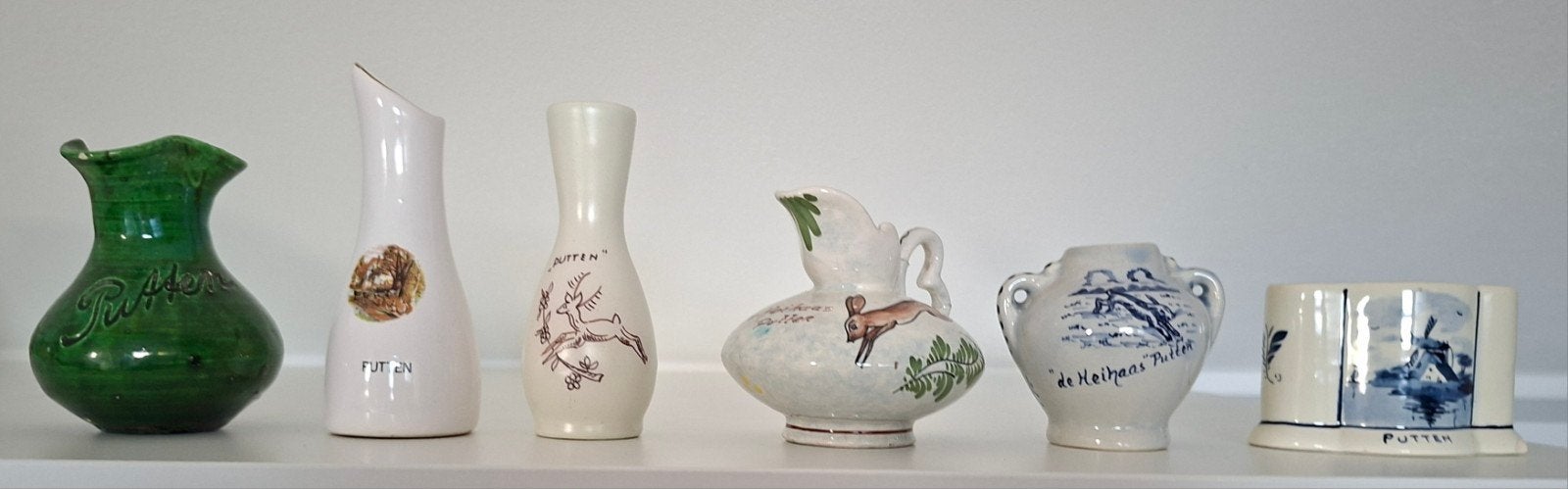 6 Souvenir vaasjes van Putten, Ophalen of Verzenden