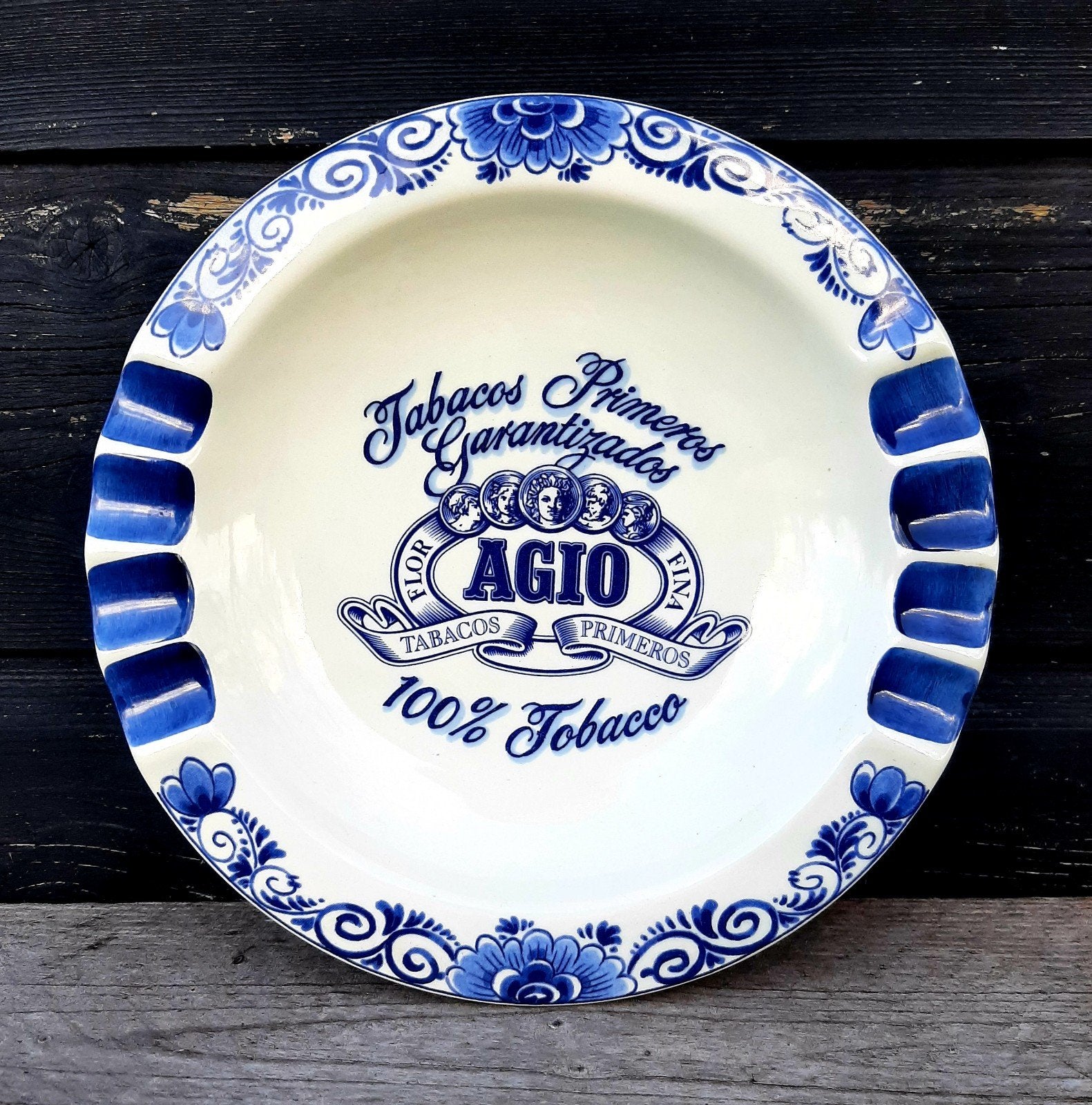Delfts Blauw Asbak - (AGIO TABACCO / Sigaren), Verzamelen, Ophalen of Verzenden, Asbak