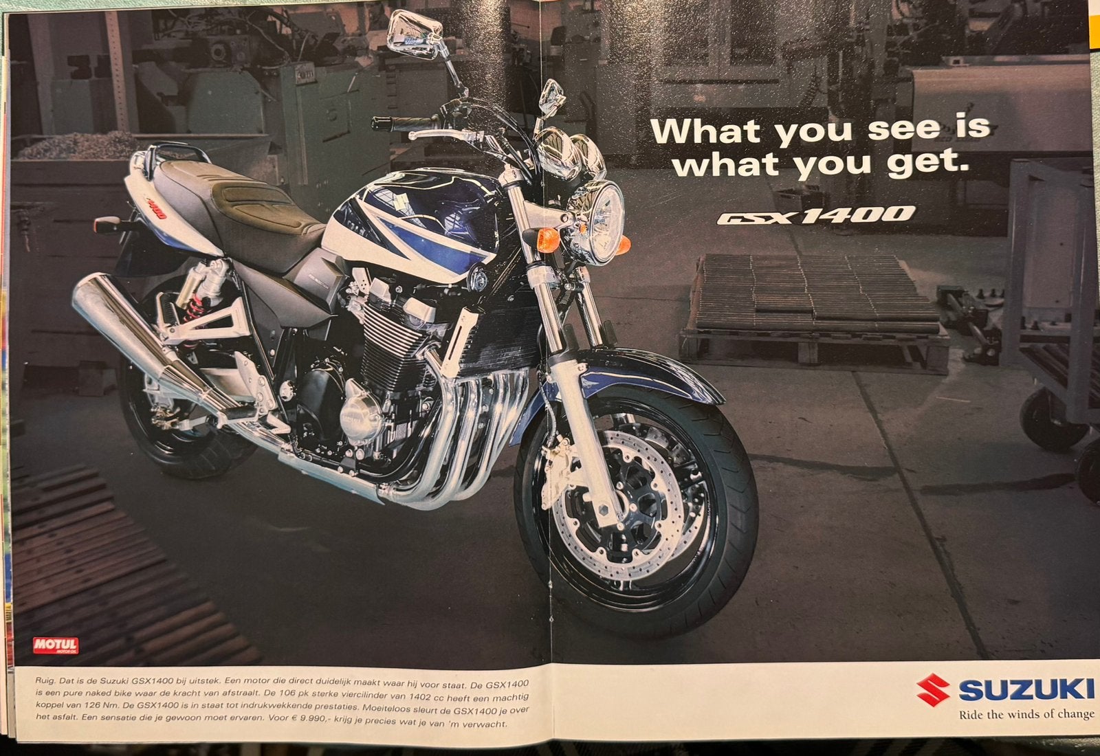 Advertentie poster Suzuki GSX1400, Verzenden, Zo goed als nieuw, Motoren