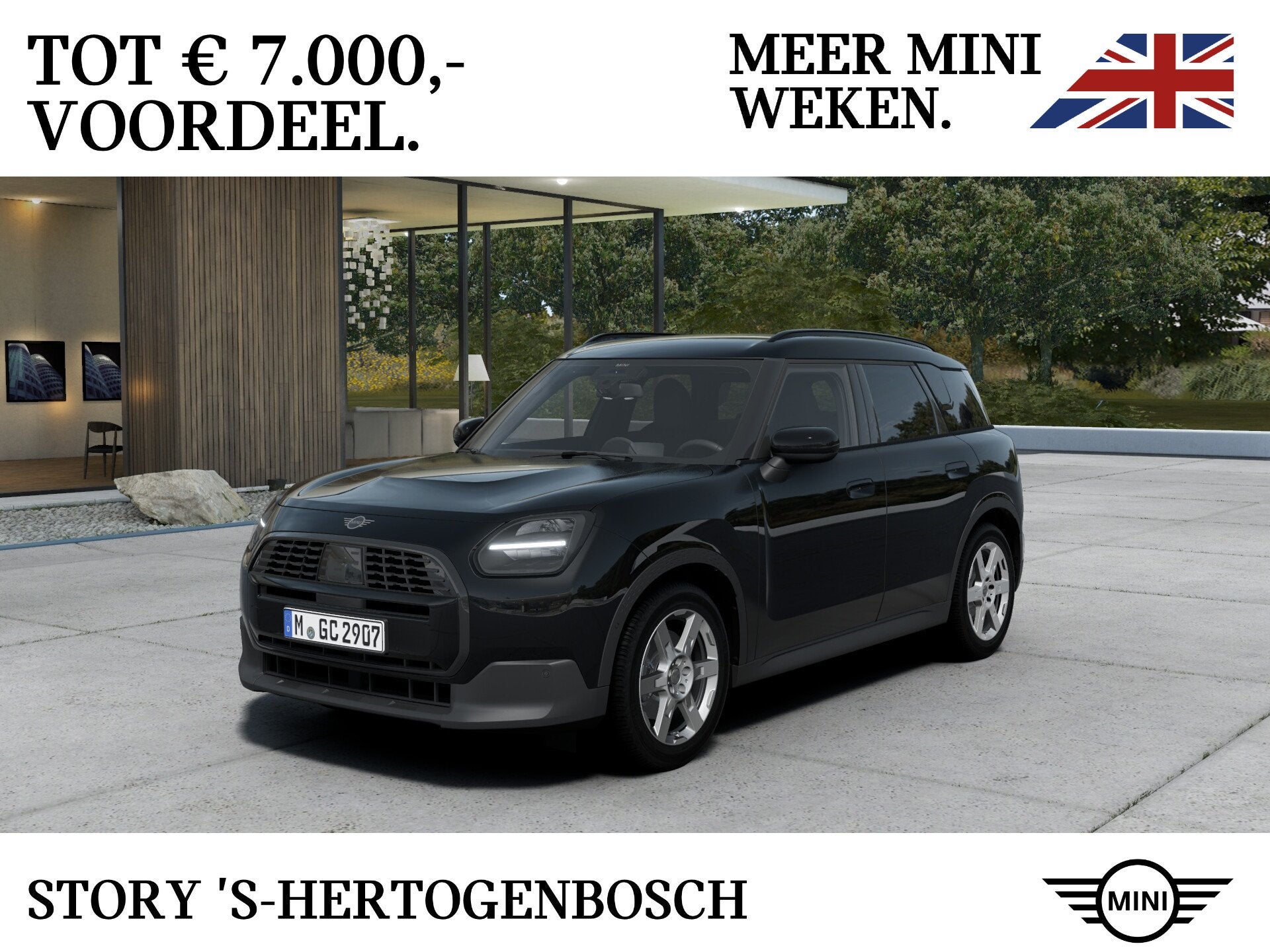 MINI Countryman C Automaat / Blackyard / 18" Asteroid Spoke, Stof, Zwart, Zwart, Bedrijf