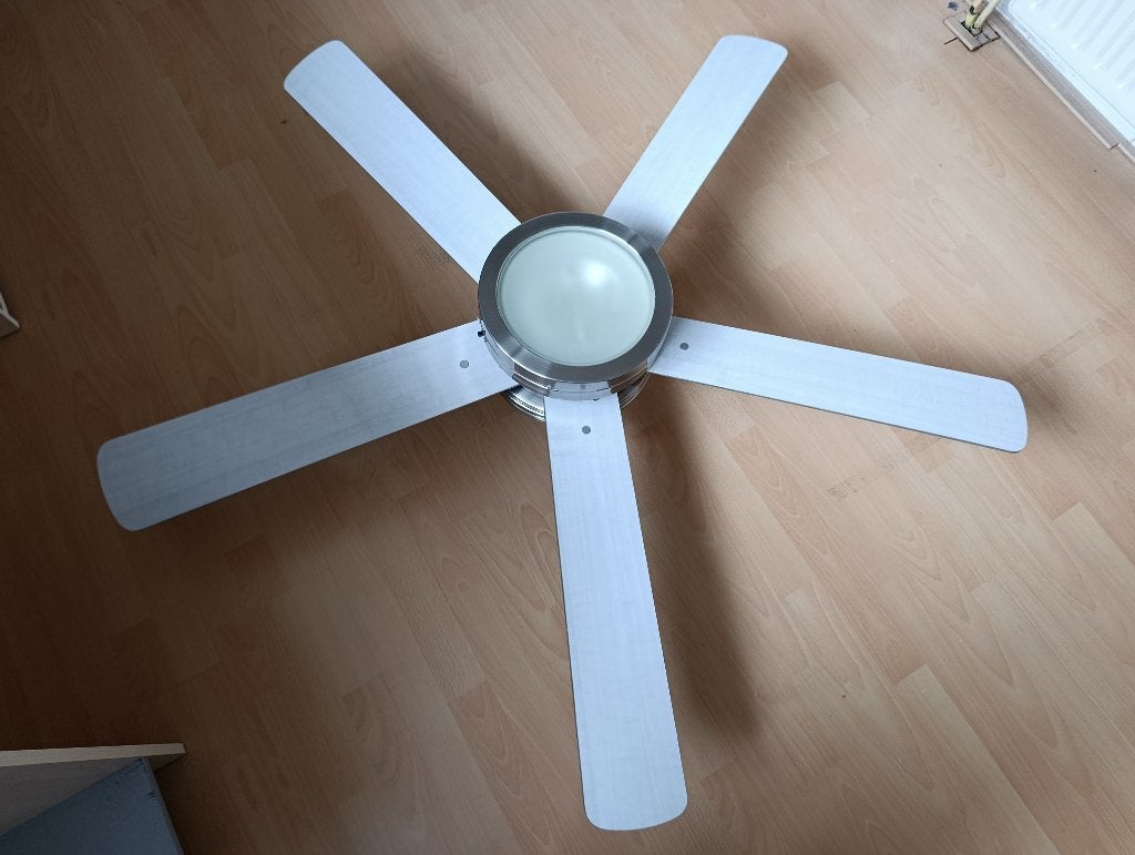plafondventilator met dimbare verlichting, Ophalen, Ventilator met afstandsbediening, Gebruikt, Plafondventilator