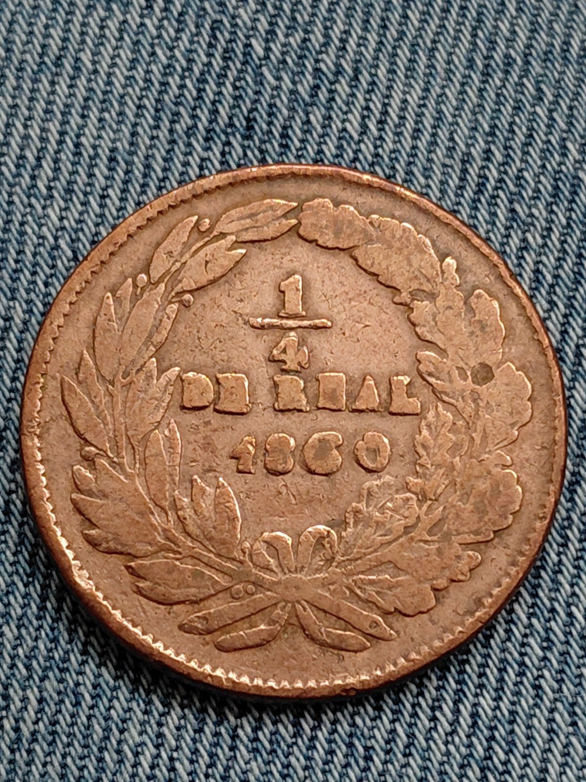 Mexico, Chihuahua staat 1/4 Real 1860, Ophalen of Verzenden, Midden-Amerika, Losse munt