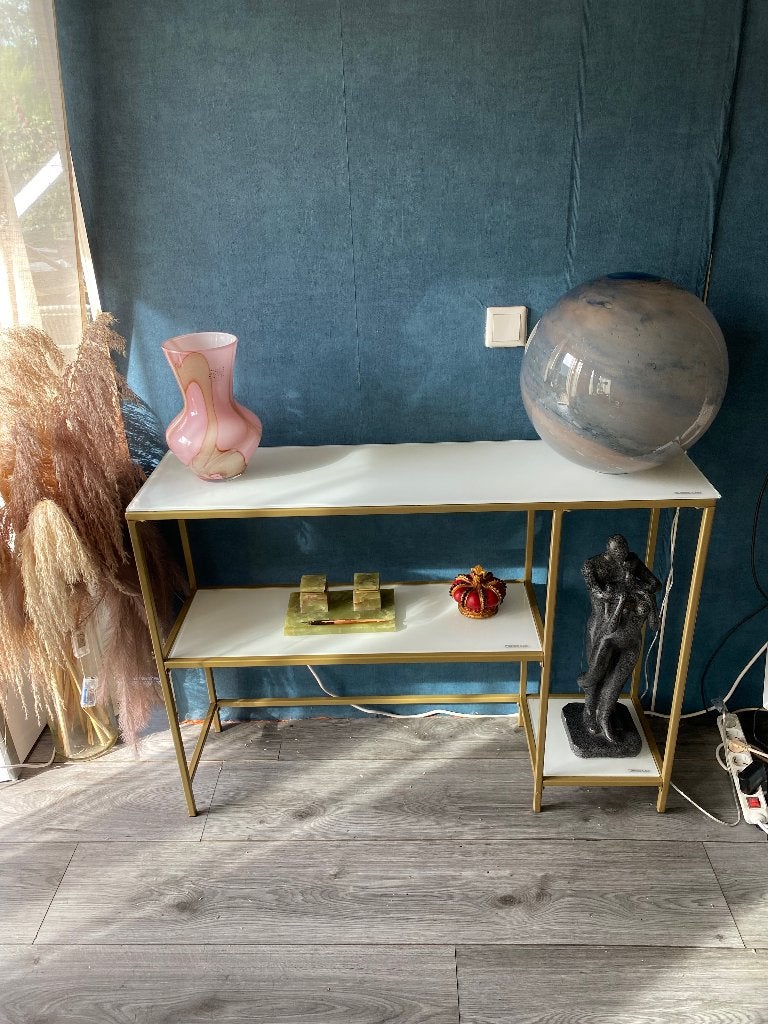 Sidetable tafel mag weg voor 15 euro, Ophalen, 100 tot 150 cm, Zo goed als nieuw, Glas