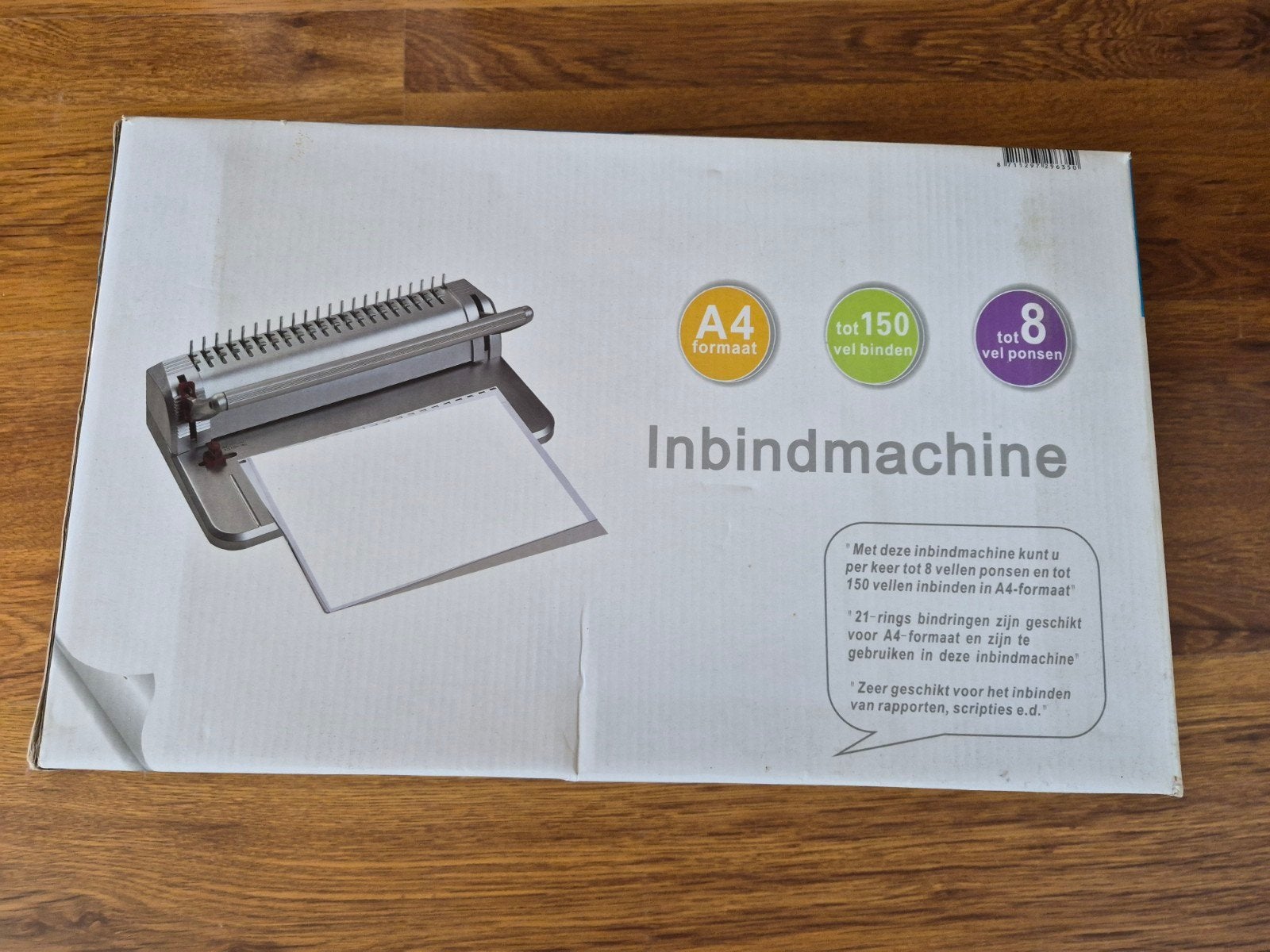 Inbindmachine met inbindringen A4 formaat, Ophalen of Verzenden
