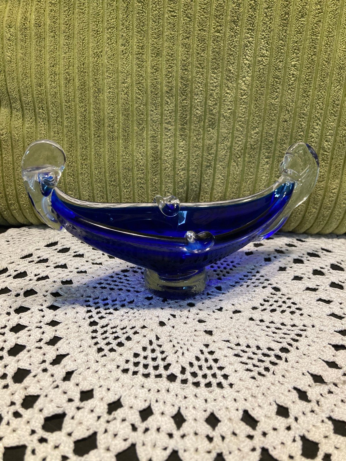 Gondel schaaltje, asbak, Muranoglas, blauw (050526b), Ophalen of Verzenden