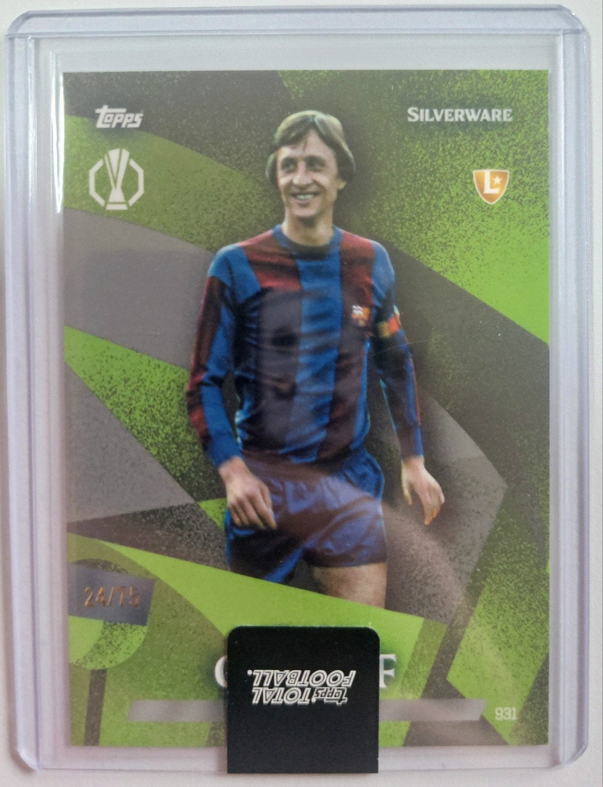 Johan Cruyff Topps Total Football Barcelona 24/75, Verzamelen, Ophalen of Verzenden, Zo goed als nieuw, Buitenlandse clubs, Spelerskaart