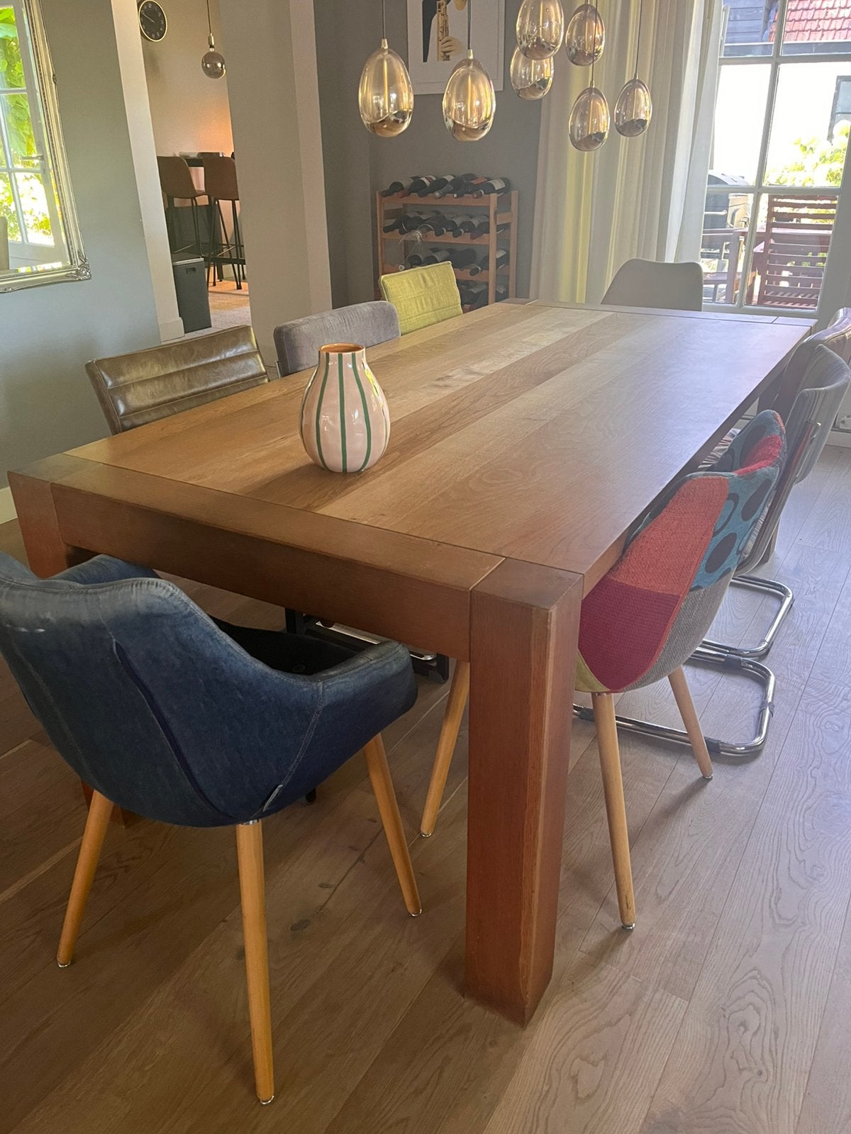 Massief eikenhouten eettafel 200 x 100 cm | Van Til Alkmaar, Ophalen, Gebruikt, Eikenhout, 200 cm of meer