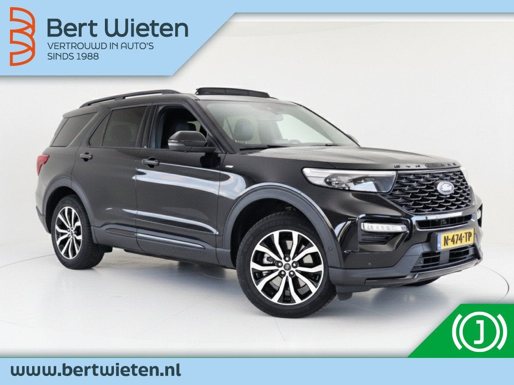 Ford Explorer 3.0 V6 PHEV | Geen import | ST Line | Trekhaak, Auto's, Automaat, Gebruikt, 2441 kg, Zwart