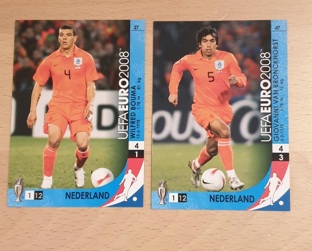 Panini Adrenalyn Euro 2008 EK cards Nederland #27 en #47, Ophalen, Zo goed als nieuw, Meerdere plaatjes