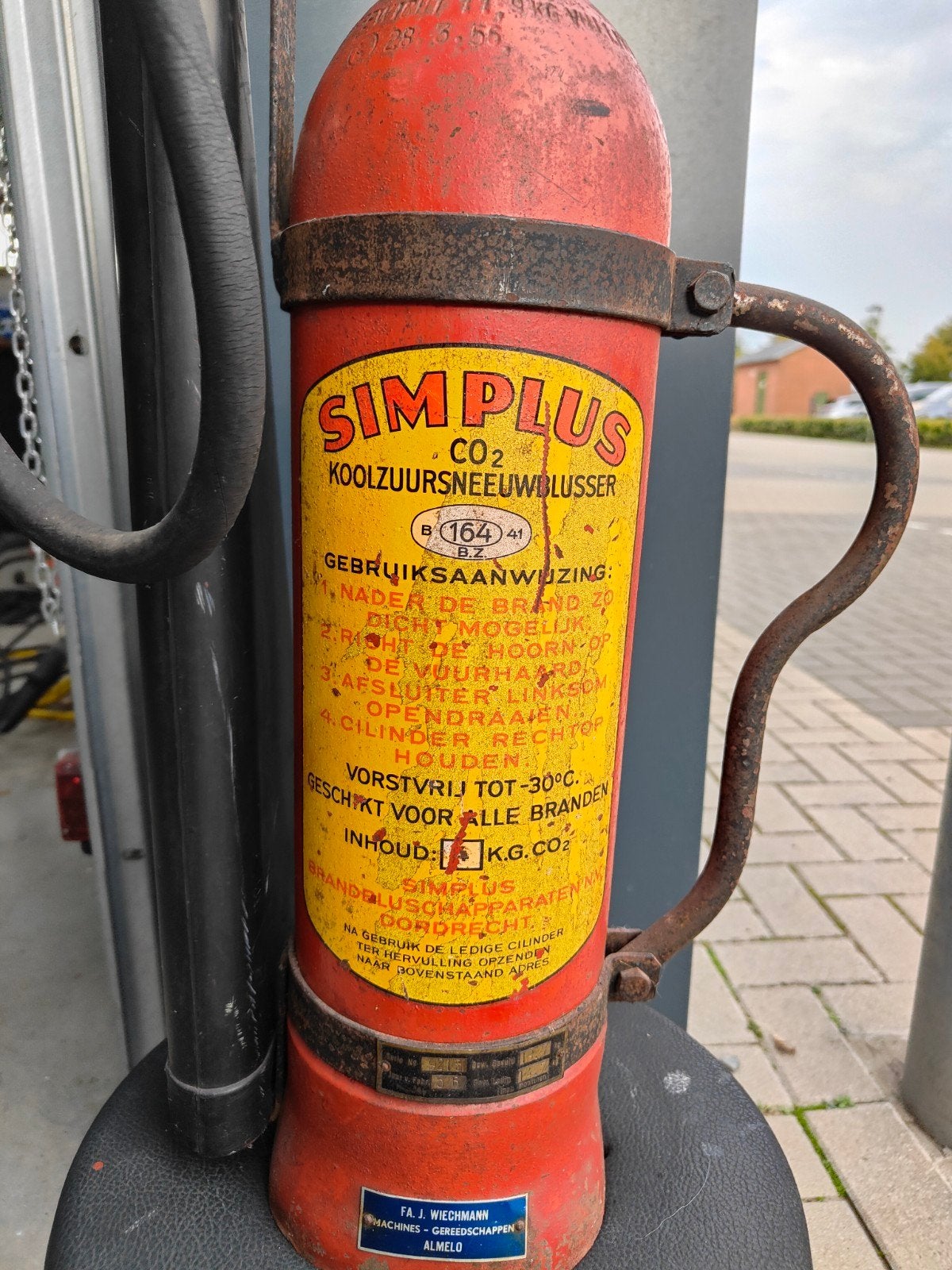 Zeldzame vintage Simplus CO2 koolzuursneeuwblusser, Ophalen, Gebruikt, Brandblusser