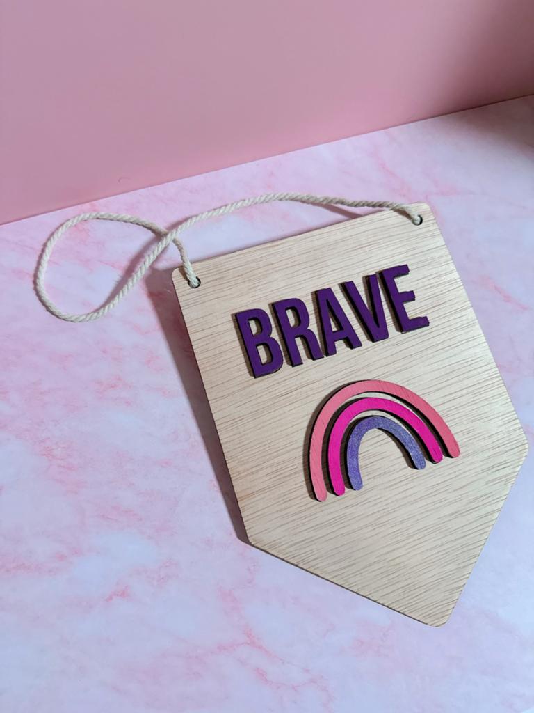 Houten vaantje met naam, Ophalen of Verzenden, Nieuw
