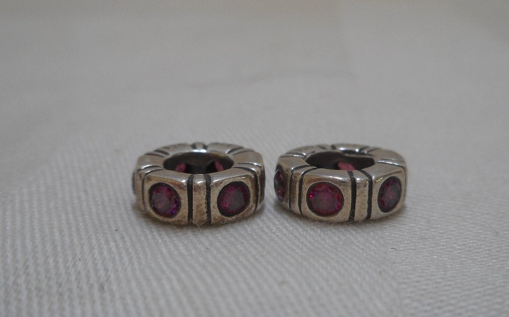 Pandora zilveren set Rode Noorderlicht Spacers nr.418, Sieraden, Tassen en Uiterlijk, Bedels, Verzenden, Pandora, Zo goed als nieuw