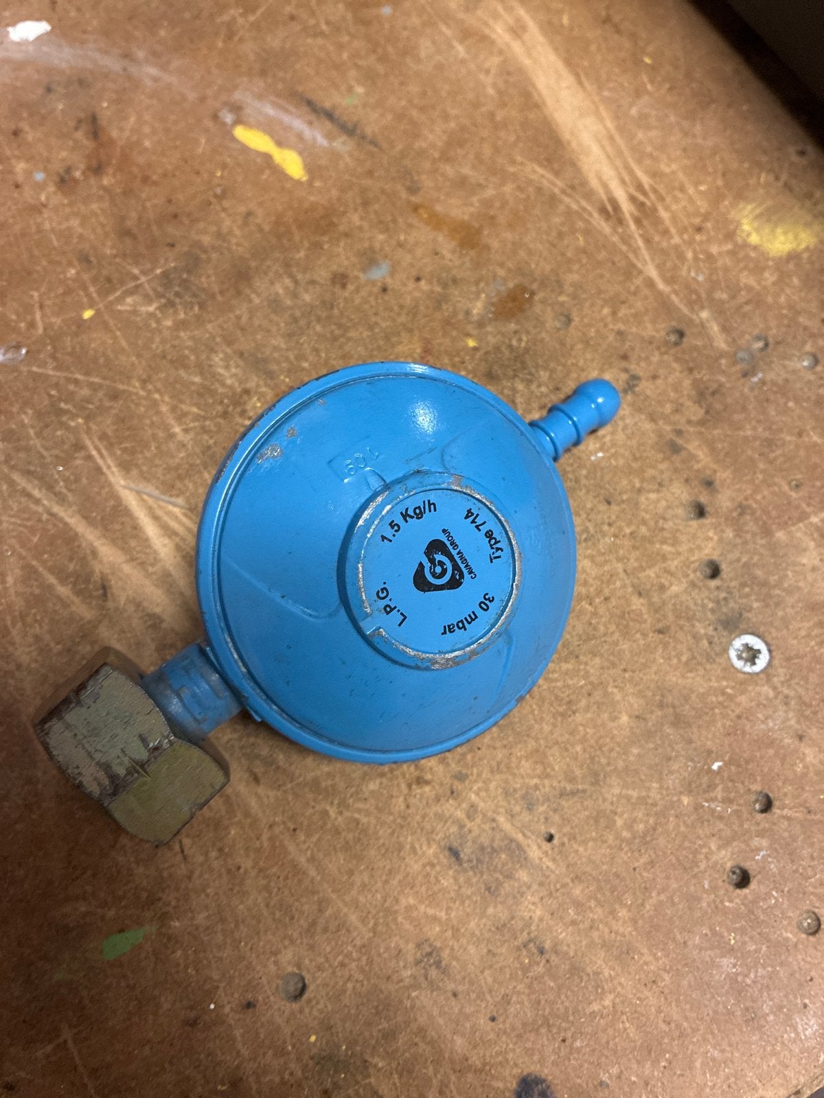 LPG Gasdrukregelaar 30 mbar 1.5 Kg/h Type 714, Doe-het-zelf en Verbouw, Ophalen of Verzenden, Gebruikt