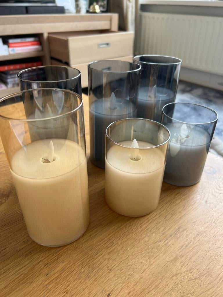 6 elektrische kaarsen, Ophalen, Overige materialen, Gebruikt, Crème