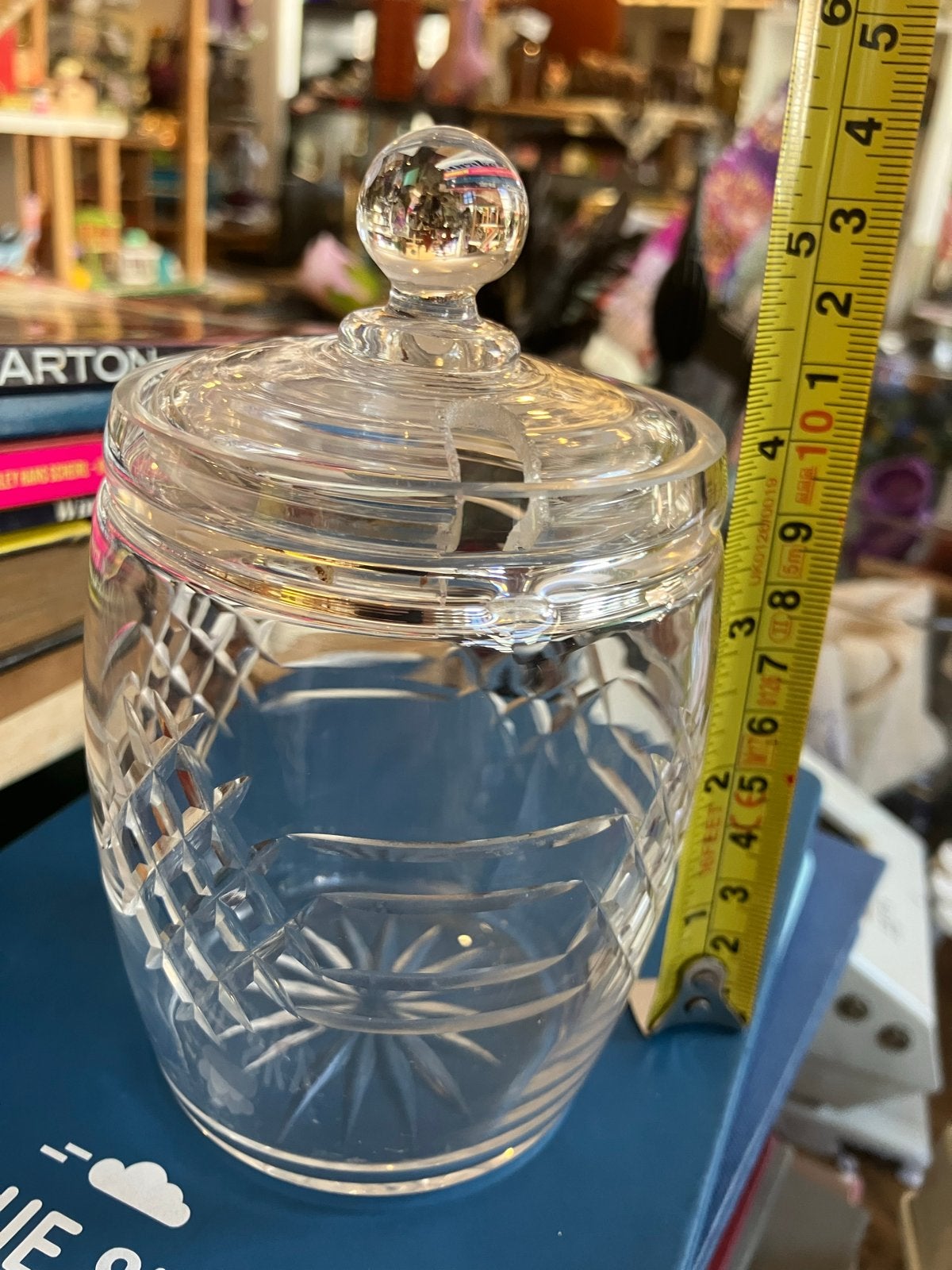 Vintage Kristallen Pot met Deksel - Decoratief en Functionee, Antiek en Kunst, Ophalen of Verzenden