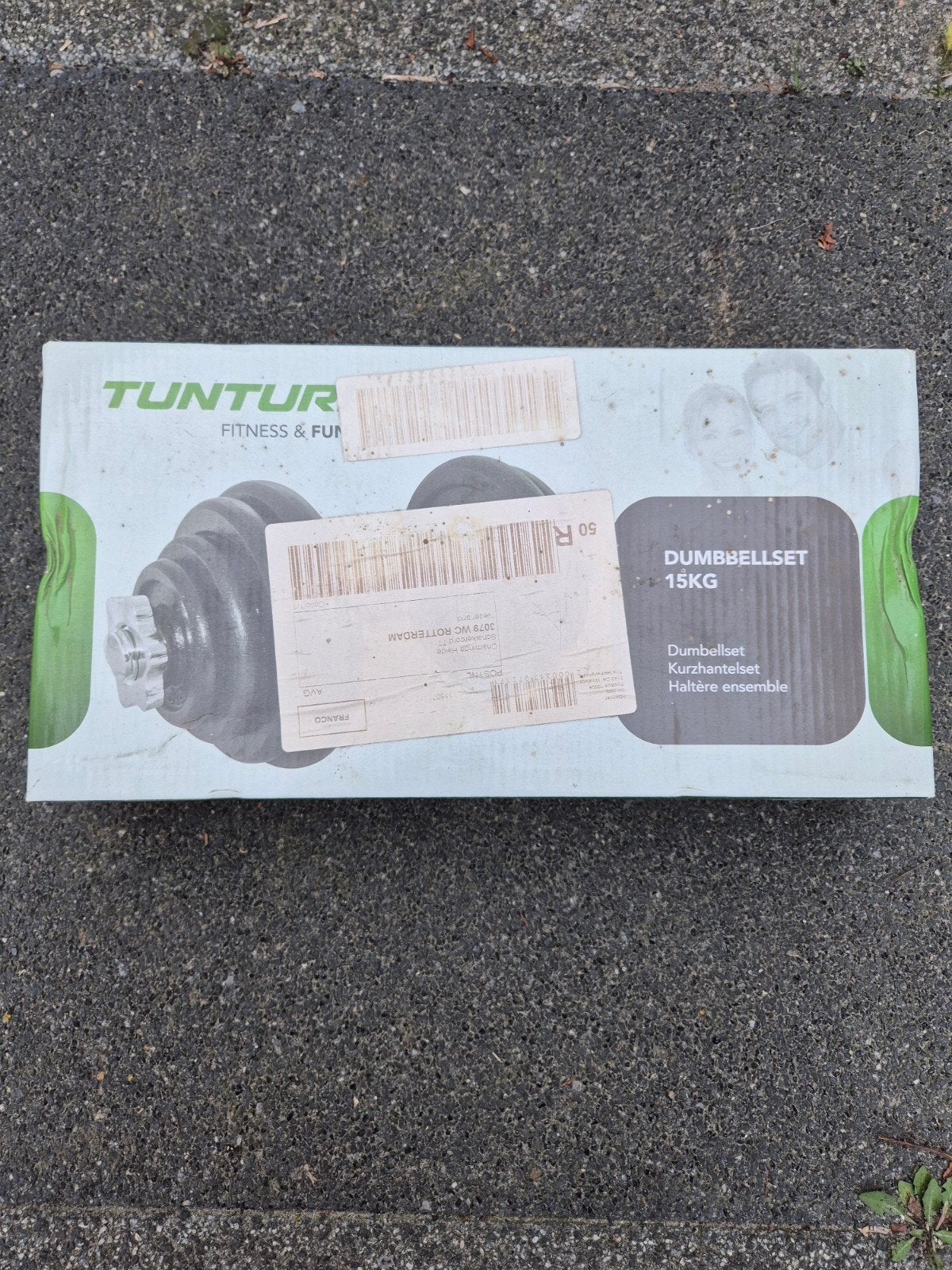 Tunturi Dumbbellset 15KG - Nieuw in doos, Ophalen, Zo goed als nieuw, Rug, Halterset