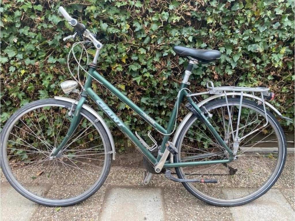 Giant Tracker hybride damesfiets, groen, frame 54cm, vintage, Ophalen, 28 inch, Giant, Meer dan 20 versnellingen