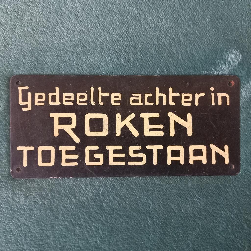 Bordje Roken achterin toegestaan uit tram of bus, Verzamelen, Verzenden, Gebruikt, Bus of Metro, Overige typen