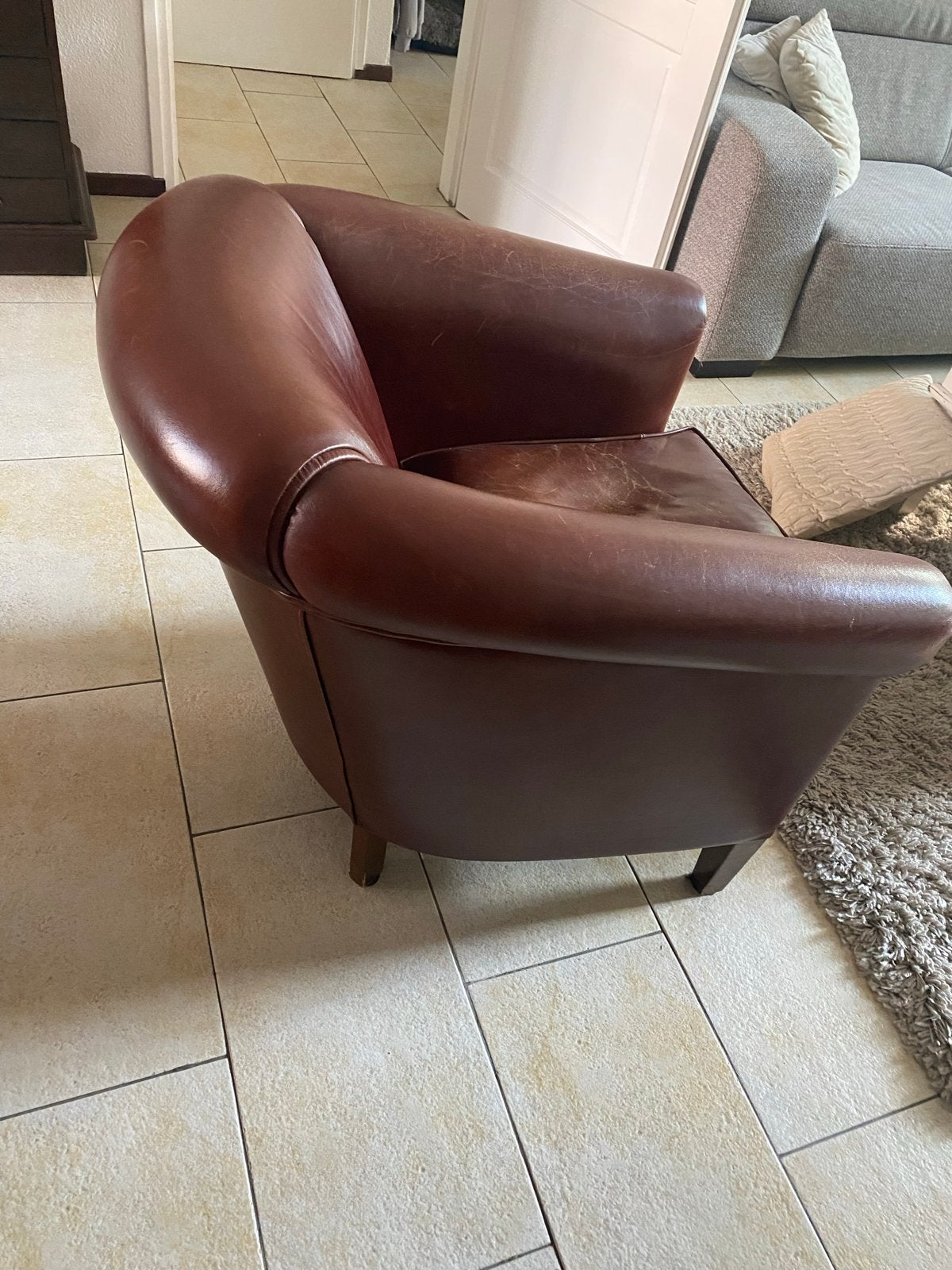 Mooie leren fauteuil van Muylaert, Huis en Inrichting, Fauteuils, Ophalen, Gebruikt, Leer, 75 tot 100 cm