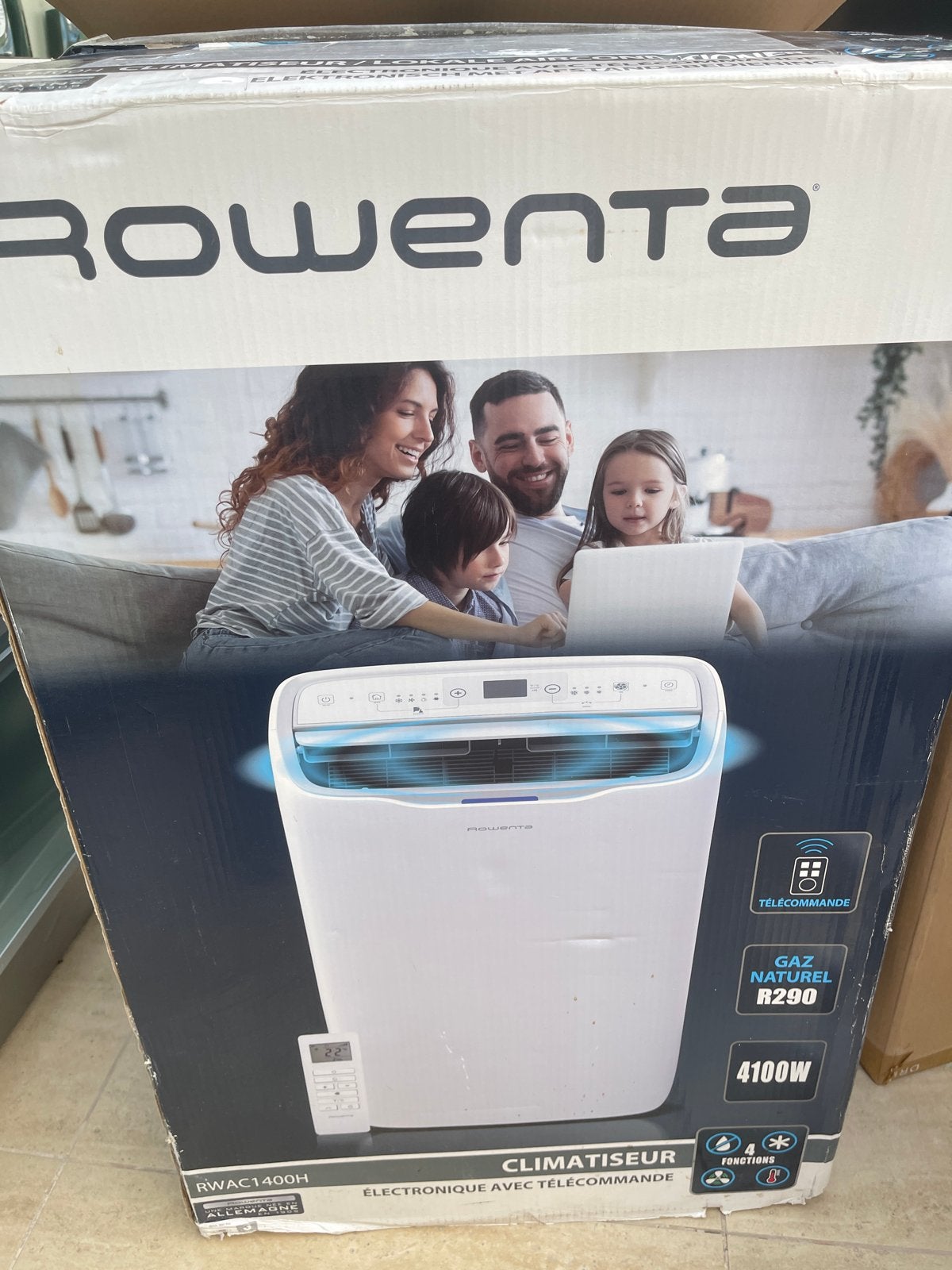 Rowenta Mobiele Airco 4100W met Afstandsbediening, Ophalen, Minder dan 60 m³, 3 snelheden of meer, Zo goed als nieuw