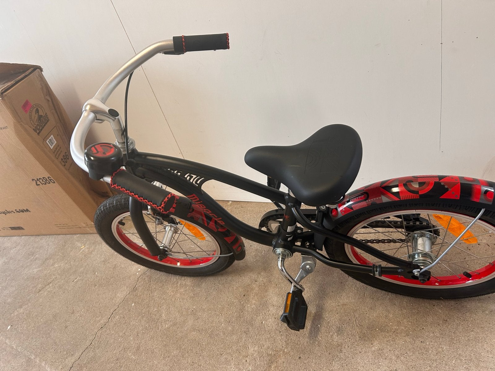Zwarte kinderfiets Miracle 219 - 16 inch, Ophalen, Gebruikt, Terugtraprem, 16 tot 20 inch
