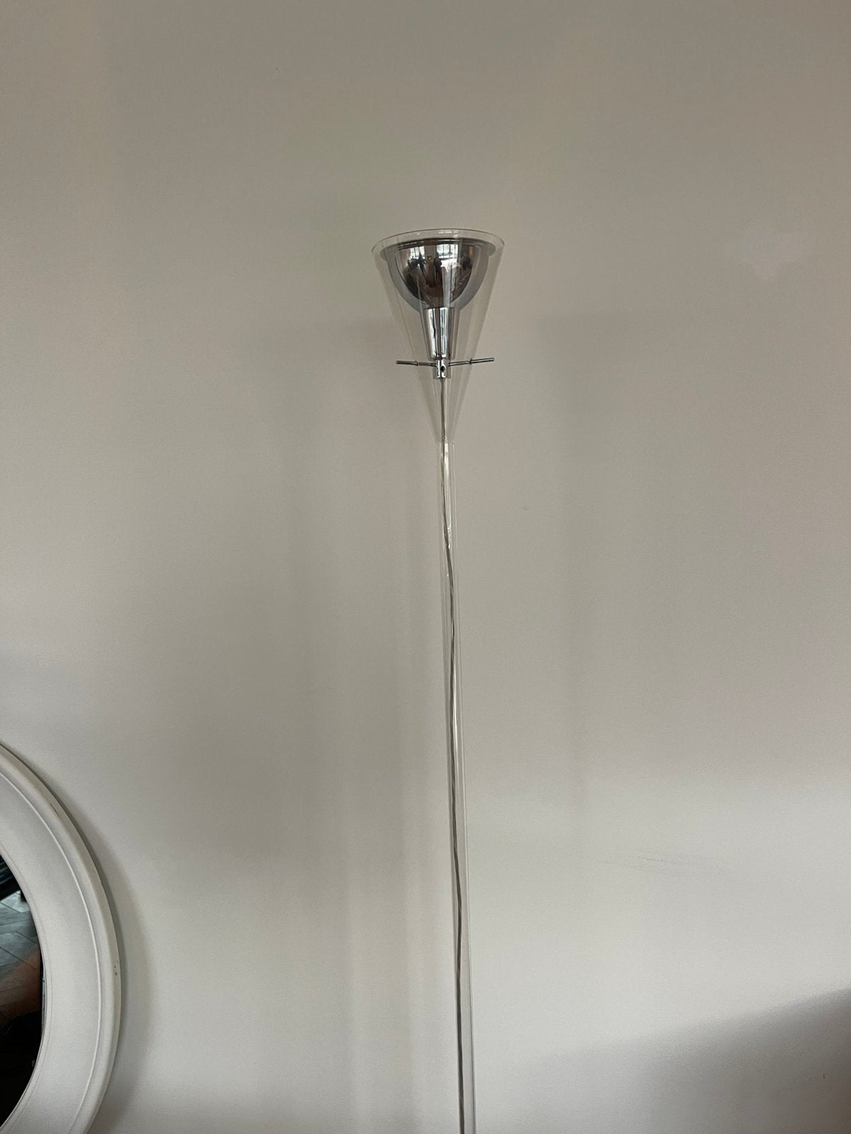 Flute FontanaArte Design vloerlamp NP € 2700,00, Huis en Inrichting, Ophalen, Zo goed als nieuw, Glas, 150 tot 200 cm