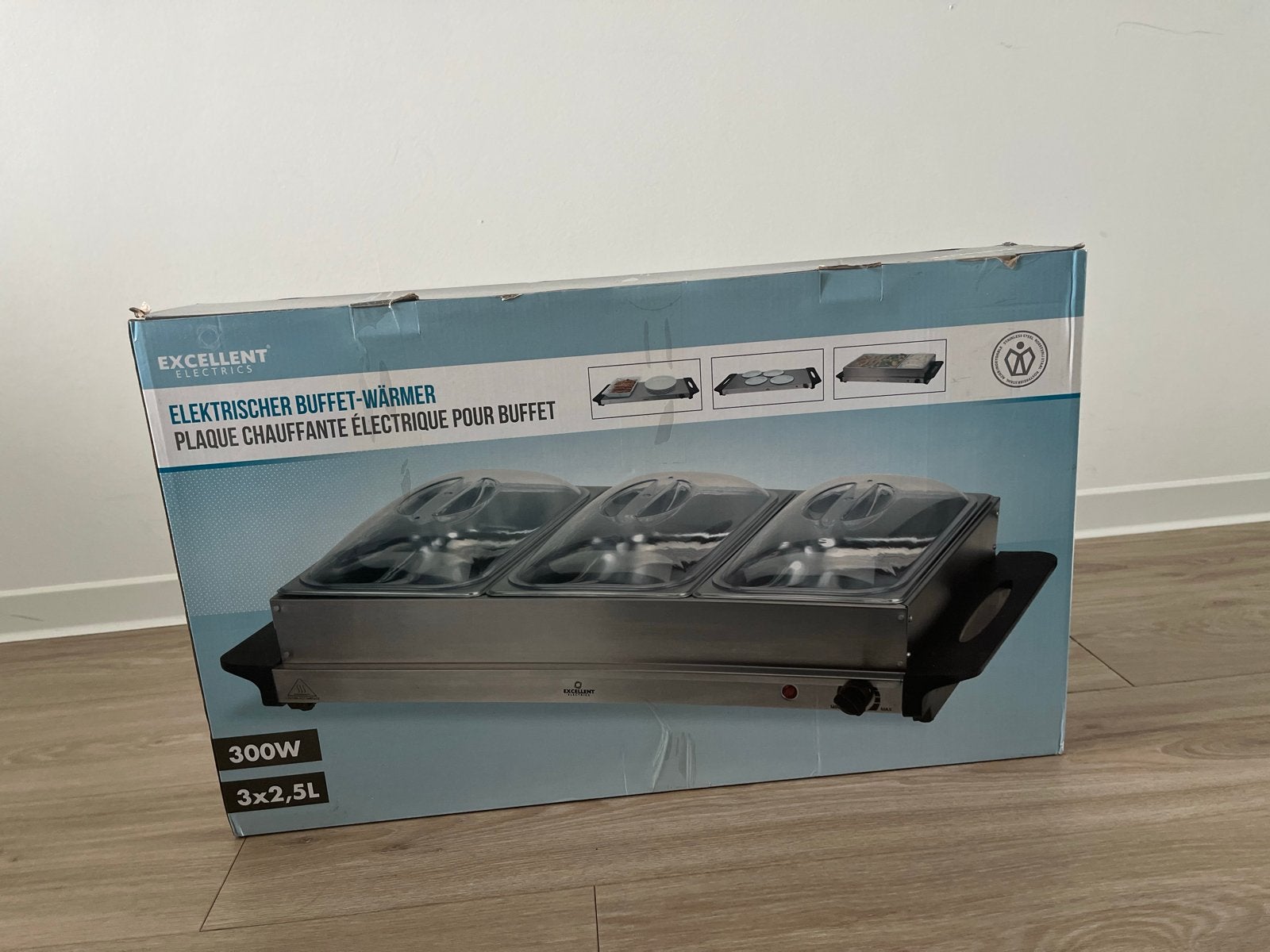 Nieuwe Excellent Electrics Buffet Warmer - 300W, 3x2.5L, Ophalen of Verzenden, Nieuw