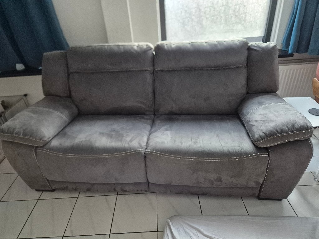 Bank Dean 3-zit-donkelgrijs/ antraciet 94x200x95, Ophalen, Gebruikt, 150 tot 200 cm, Driepersoons