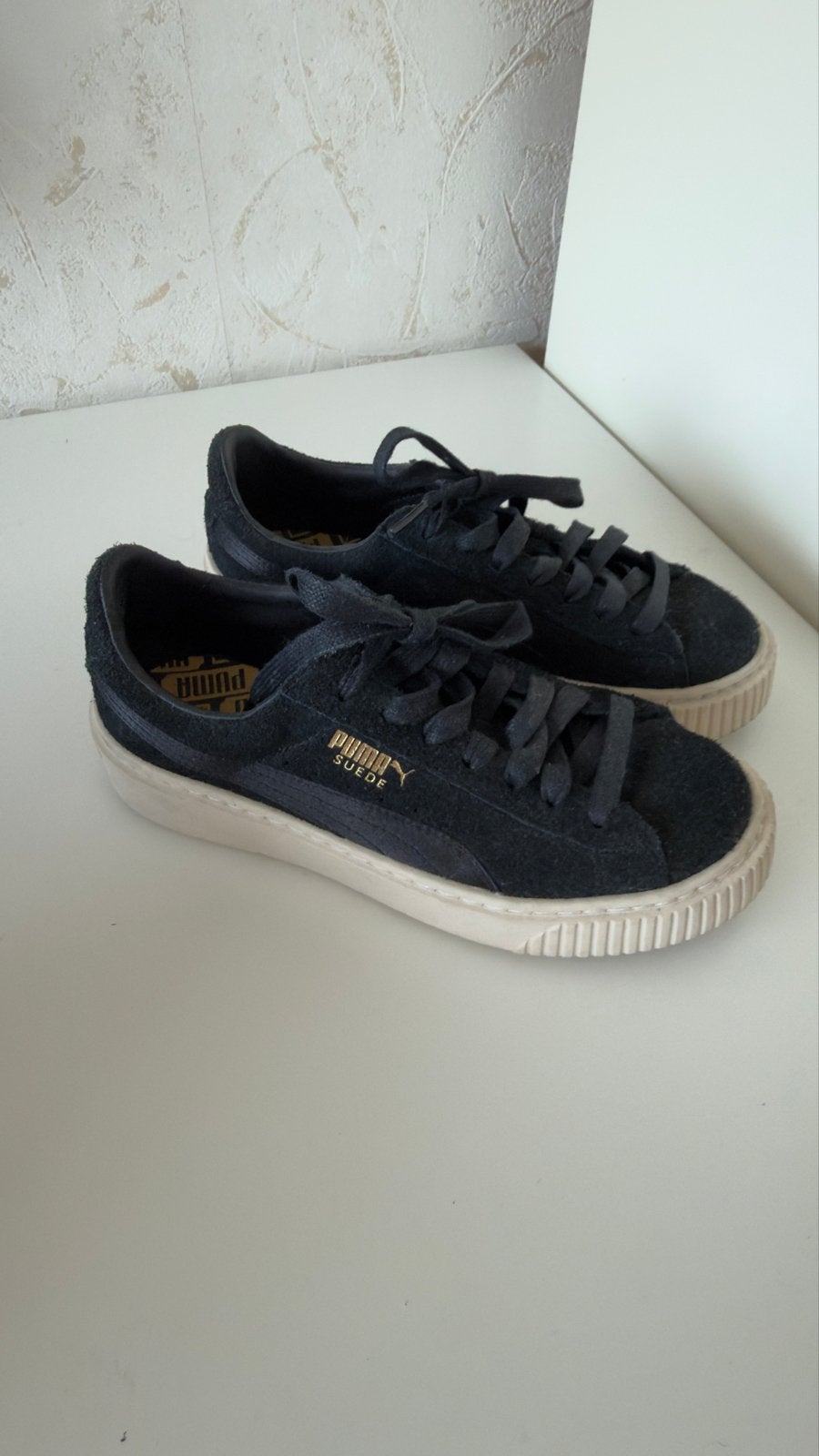 Puma Suède Zwarte Sneakers maat 37, Zwart, Ophalen of Verzenden, Sneakers of Gympen, Gedragen