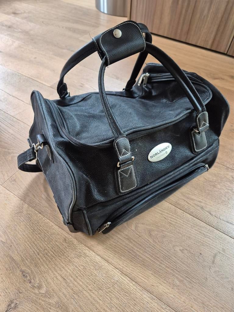 Norländer Voyager Leren Reistas met Wieltjes - Zwart, 40 tot 60 cm, Wieltjes, Gebruikt, 20 tot 30 cm