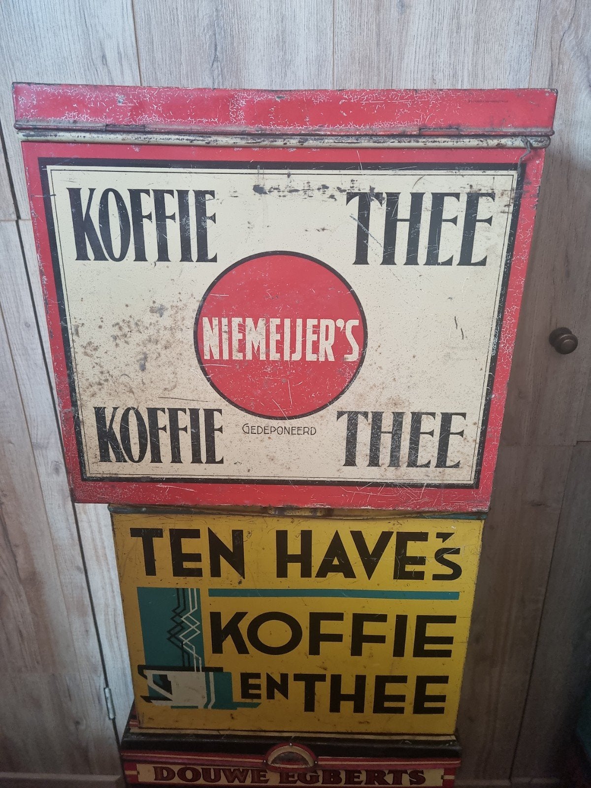 NIEMEIJER'S winkelblik voorraadblik koffie en thee retro, Verzamelen, Ophalen of Verzenden, Zo goed als nieuw, Koffie, Overige merken