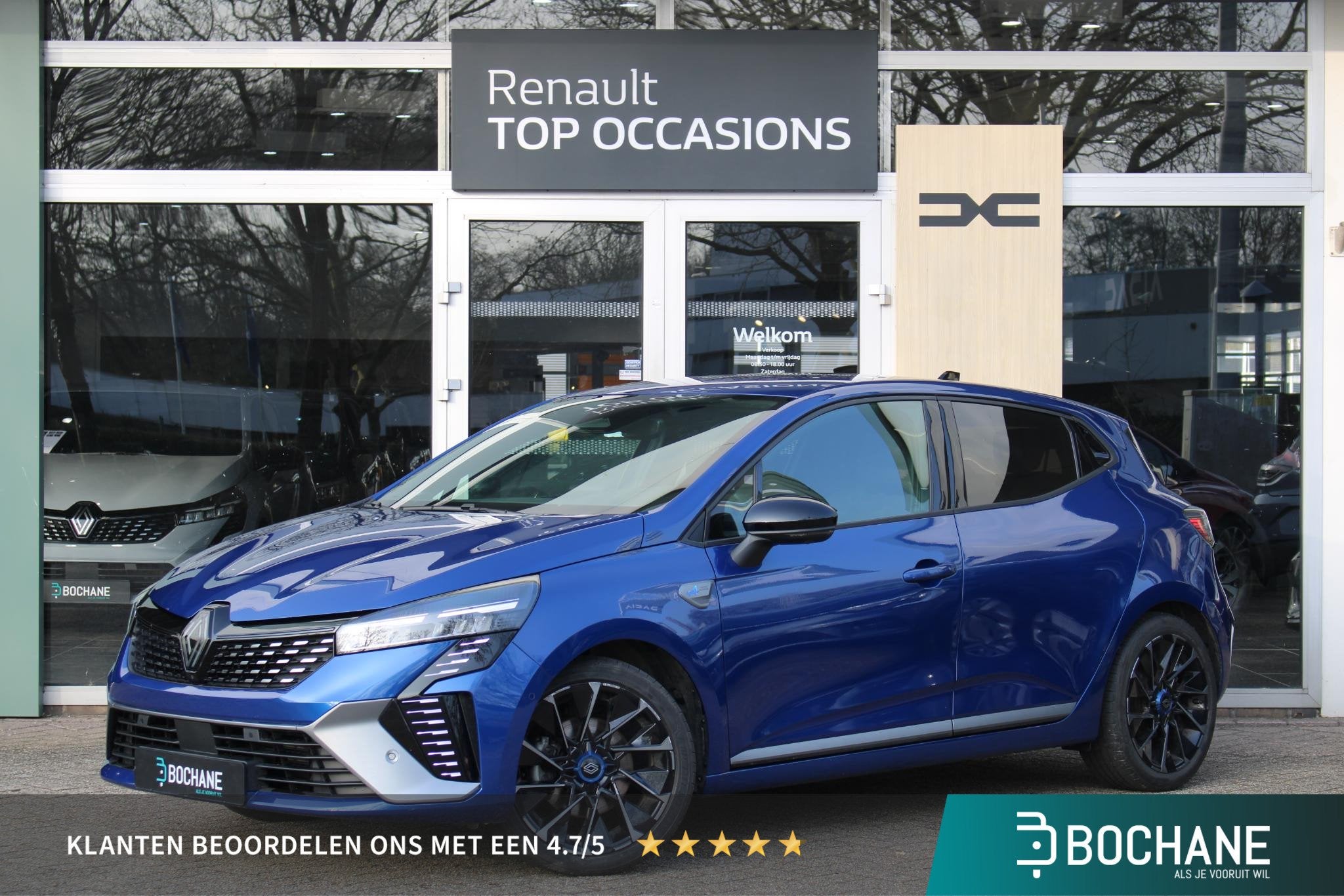 Renault Clio 1.6 E-Tech Full Hybrid 145 esprit Alpine | Adap, Auto's, Gebruikt, Met garantie (alle), Blauw, Leder en Stof