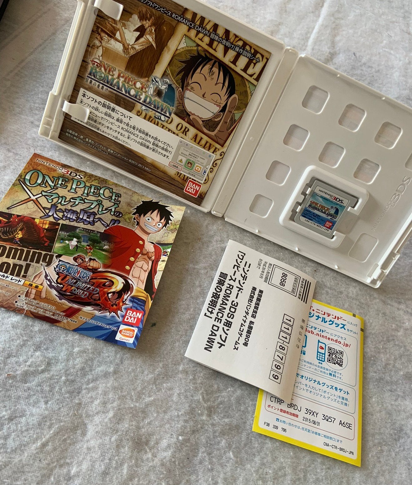 One Piece, Romance Dawn JAPANESE spel game Nintendo 3DS 3-DS, Spelcomputers en Games, Avontuur en Actie, Z, Z, 1 speler