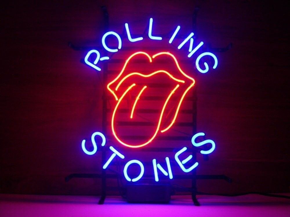 Rolling Stones neon lichtreclame mancave gameroom bar neons, Lichtbak of (neon) lamp, Nieuw, Ophalen of Verzenden, Info@americansaleshop.nl