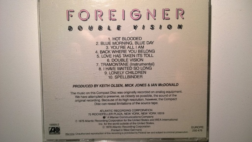 Foreigner - Double Vision, Ophalen of Verzenden, Zo goed als nieuw, Poprock