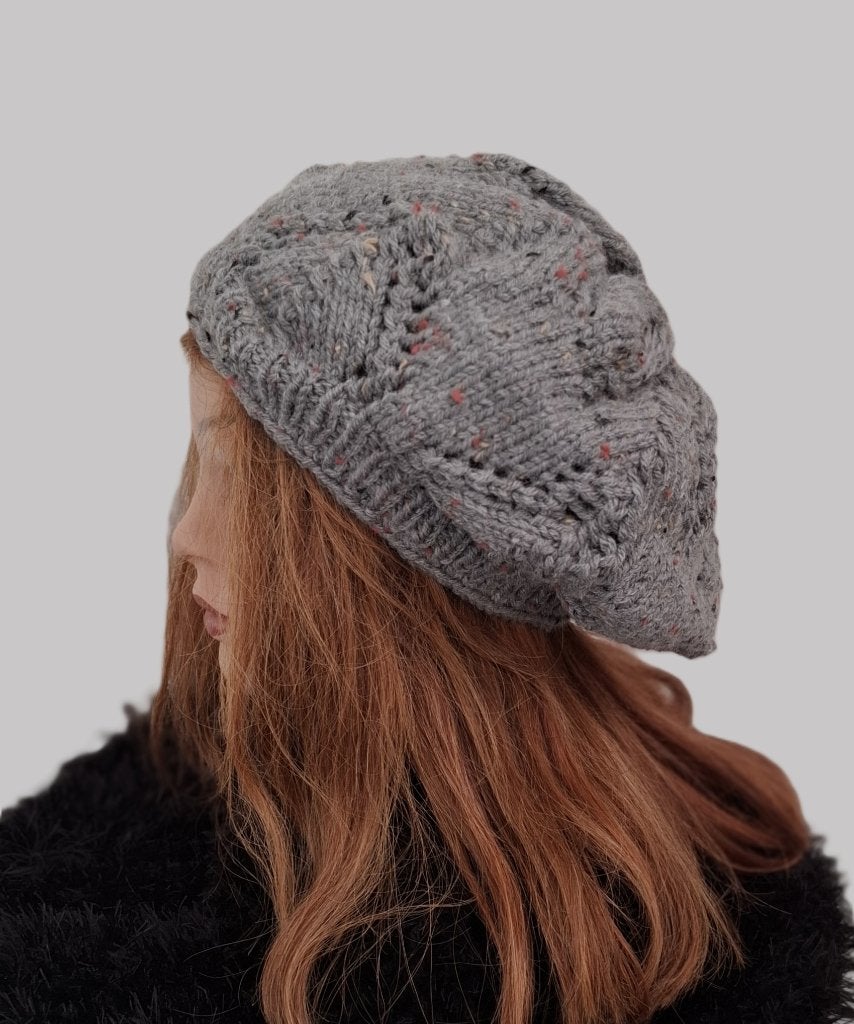 Baret Grijs tweed, Handgemaakt, Verzenden, Nieuw, Muts