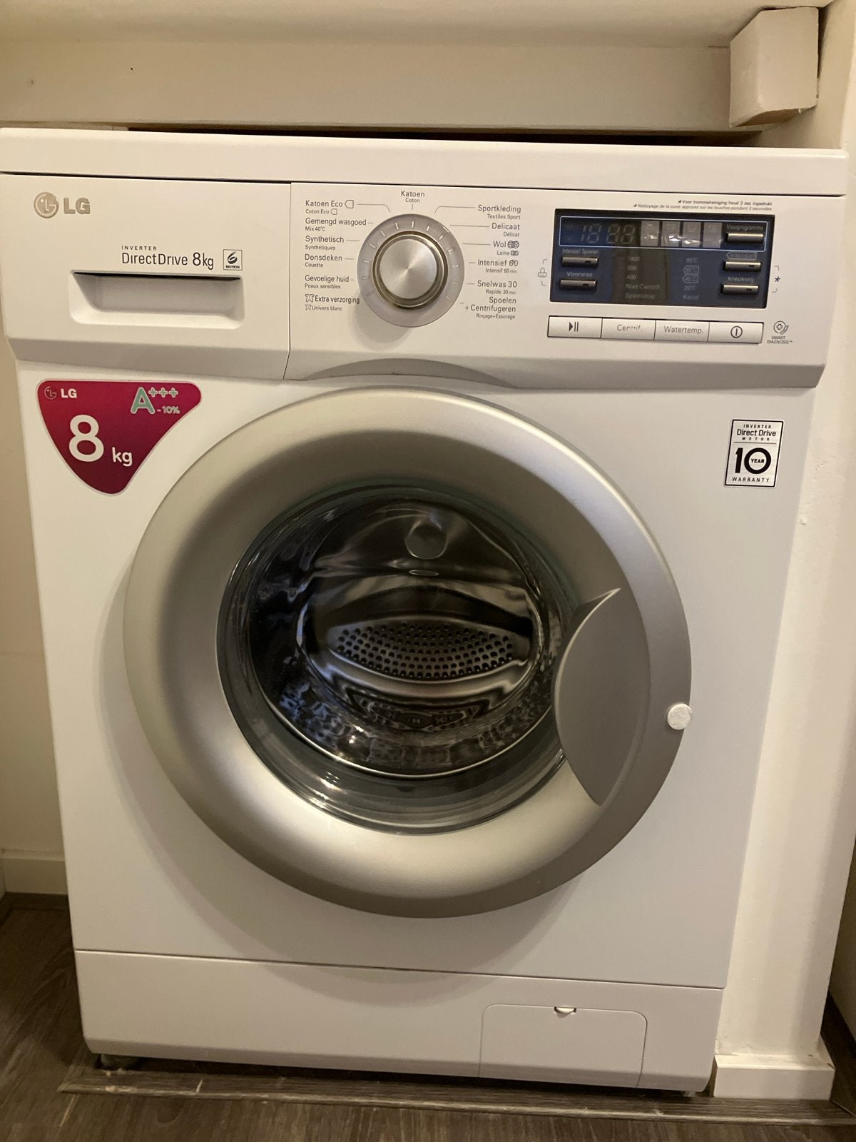 LG DirectDrive 8kg wasmachine A+++ -10%, Witgoed en Apparatuur, Ophalen, 1200 tot 1600 toeren, Gebruikt, 8 tot 10 kg