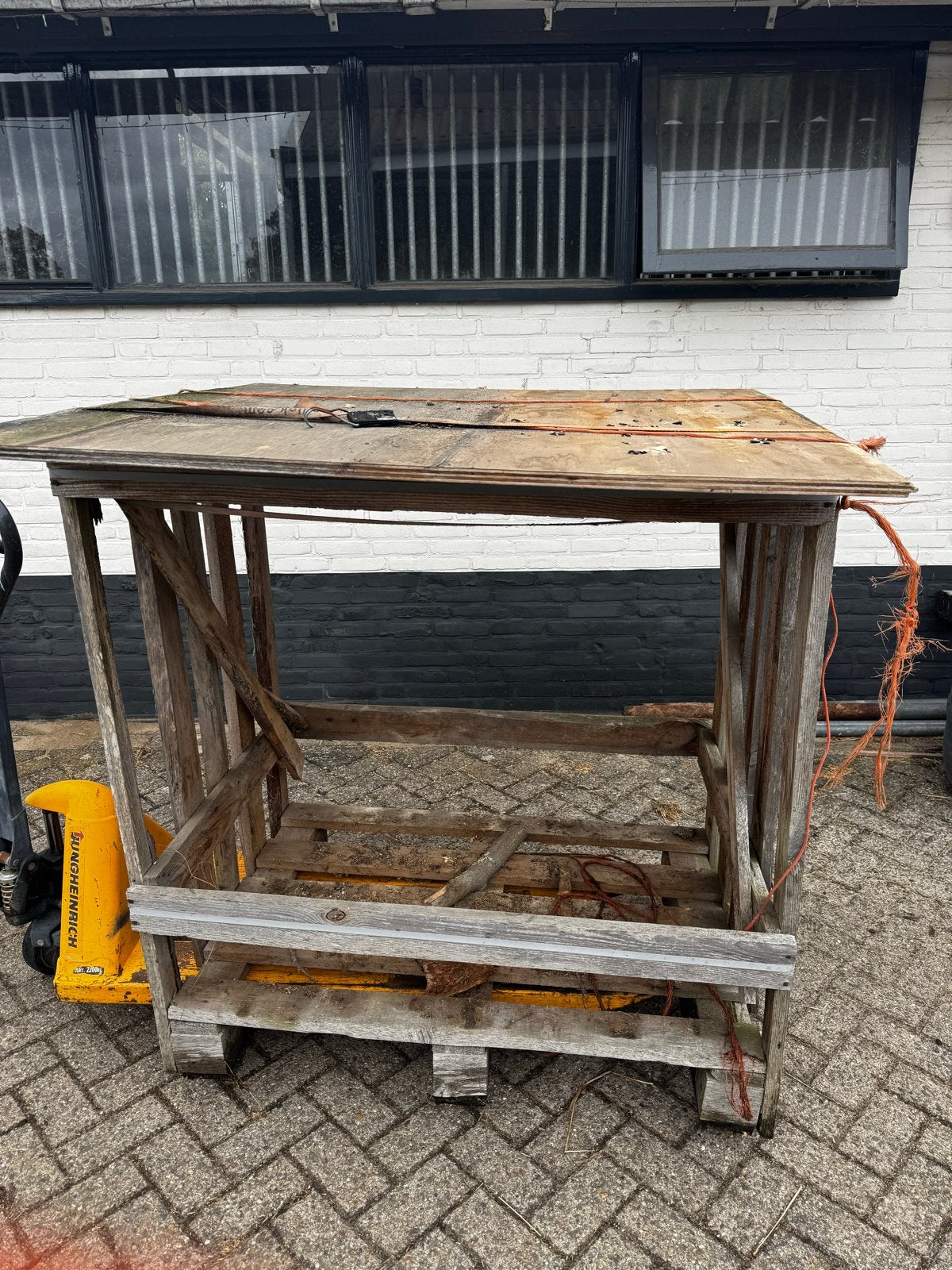 Houten opslag voor brandhout of tuingereedschap, Ophalen, Gebruikt, Hout, Overige typen