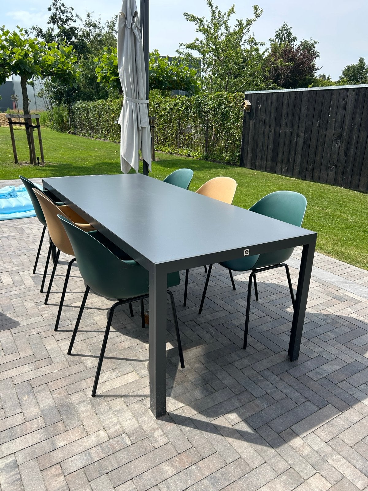 Tuinset met 6 kuipstoelen (Envy) en grote tafel. (Le sud), Tuin en Terras, Tuinsets en Loungesets, Ophalen, Overige materialen