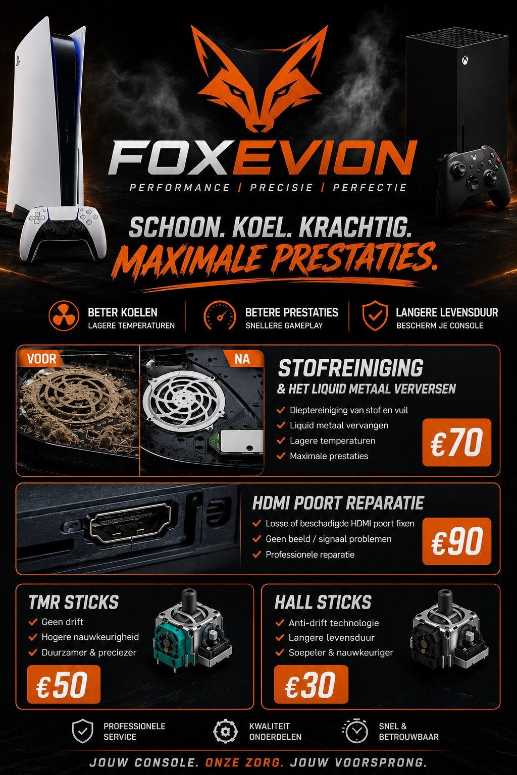 Console Reparatie PS5 & Xbox - FOXEVION, Spelcomputers en Games, Spelcomputers | Overige Accessoires, Gebruikt, Overige typen