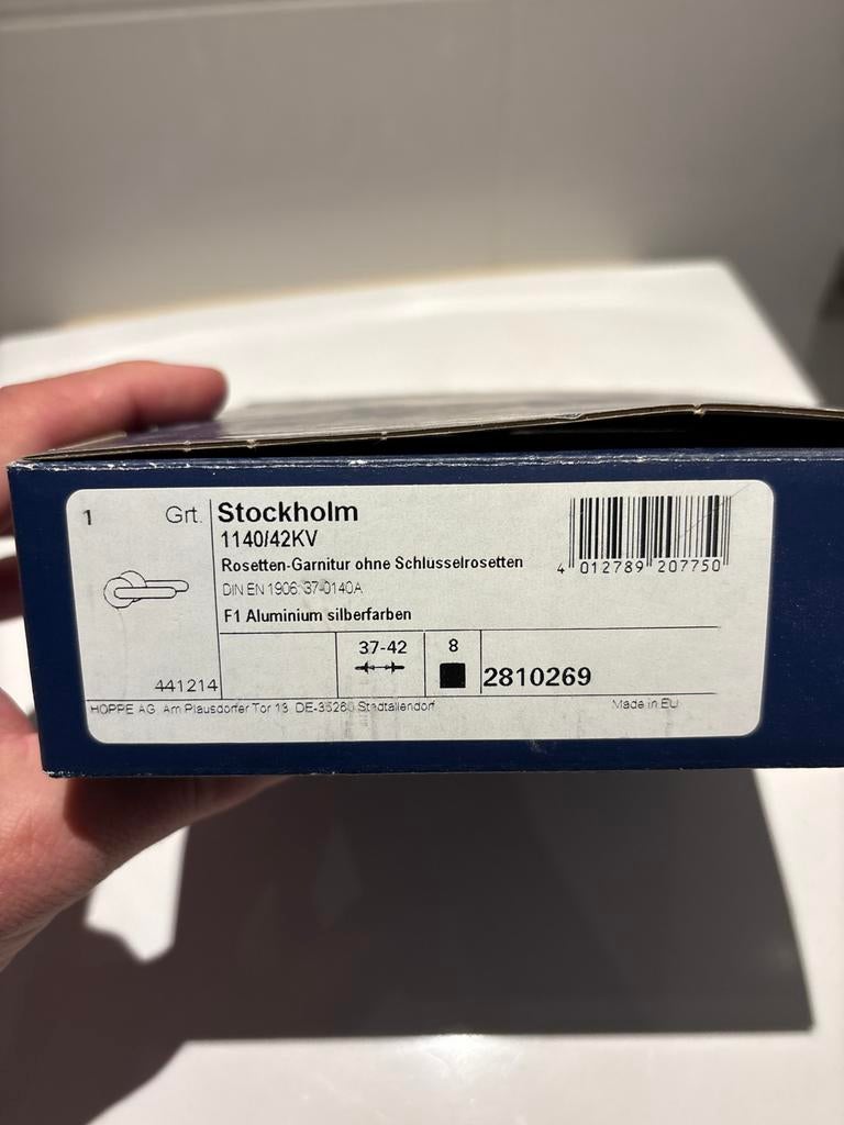 Hoppe Stockholm deurklinken aluminium zilverkleurig, Doe-het-zelf en Verbouw, Deuren en Horren, Binnendeur, Minder dan 200 cm
