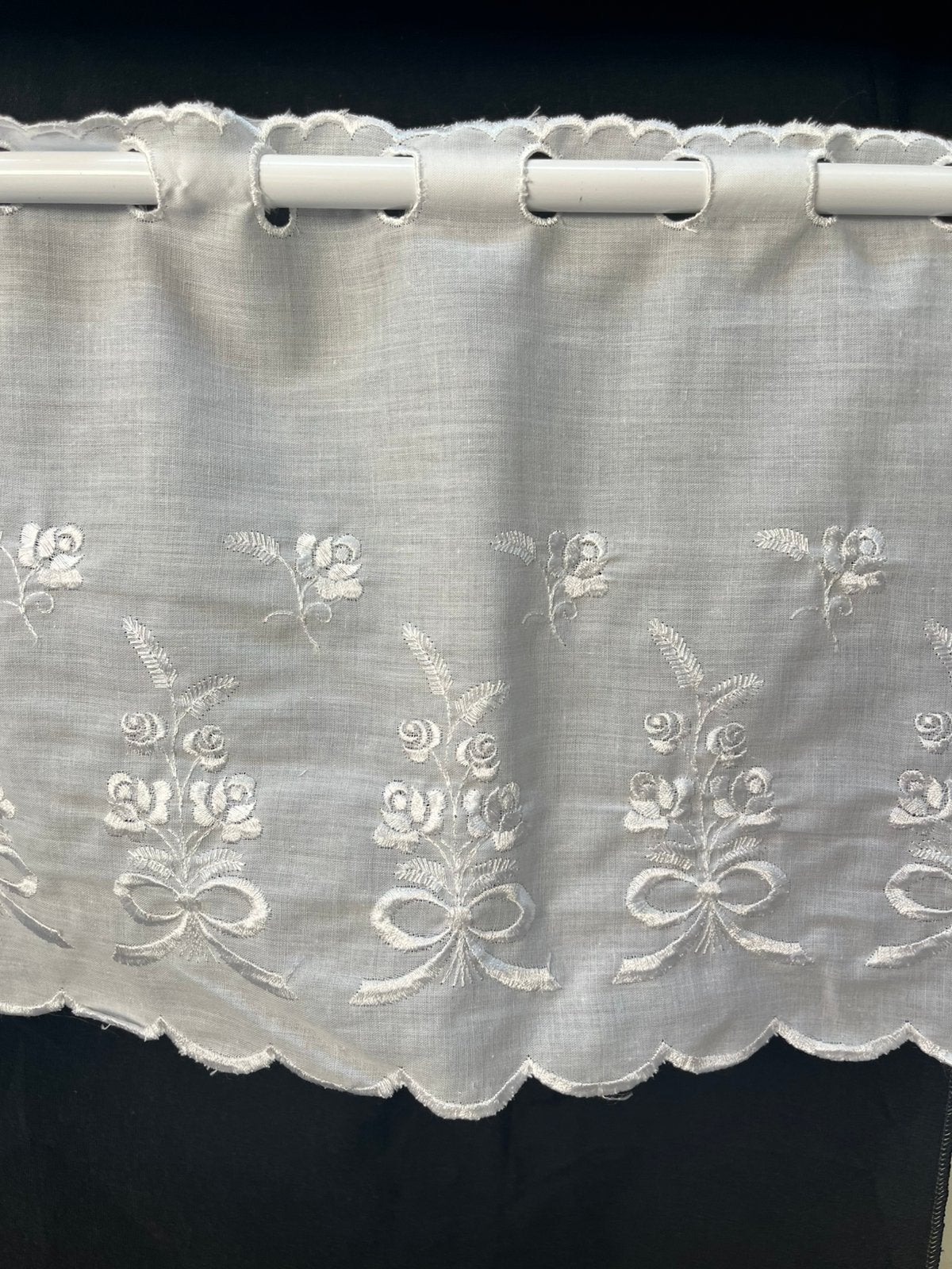 Kort vitrage valletje wit 27cm hoog, Vitrage, 250 cm, Wit, 27 cm