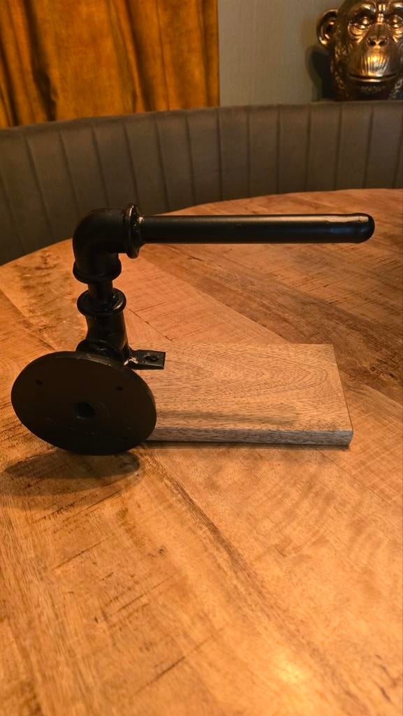 2x toiletrolhouder industrieel iron wooden, Huis en Inrichting, Ophalen, Nieuw