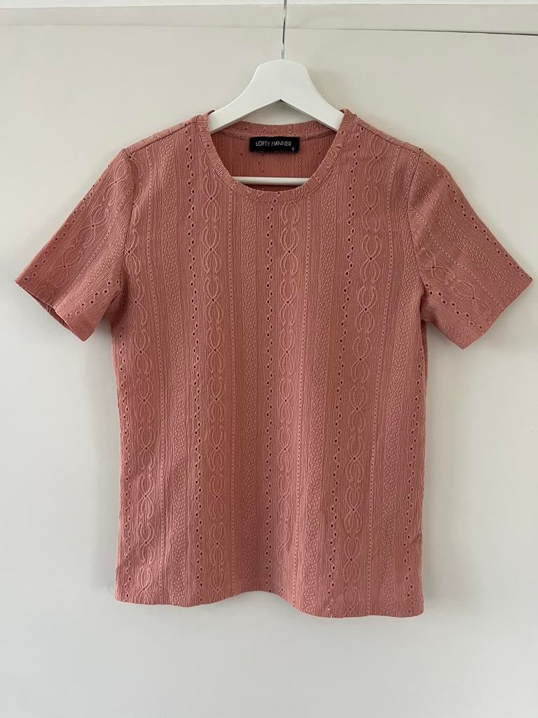 Lofty Manner koraal roze shirt dames maat S / 36, Lofty Manner, Ophalen of Verzenden, Zo goed als nieuw, Korte mouw