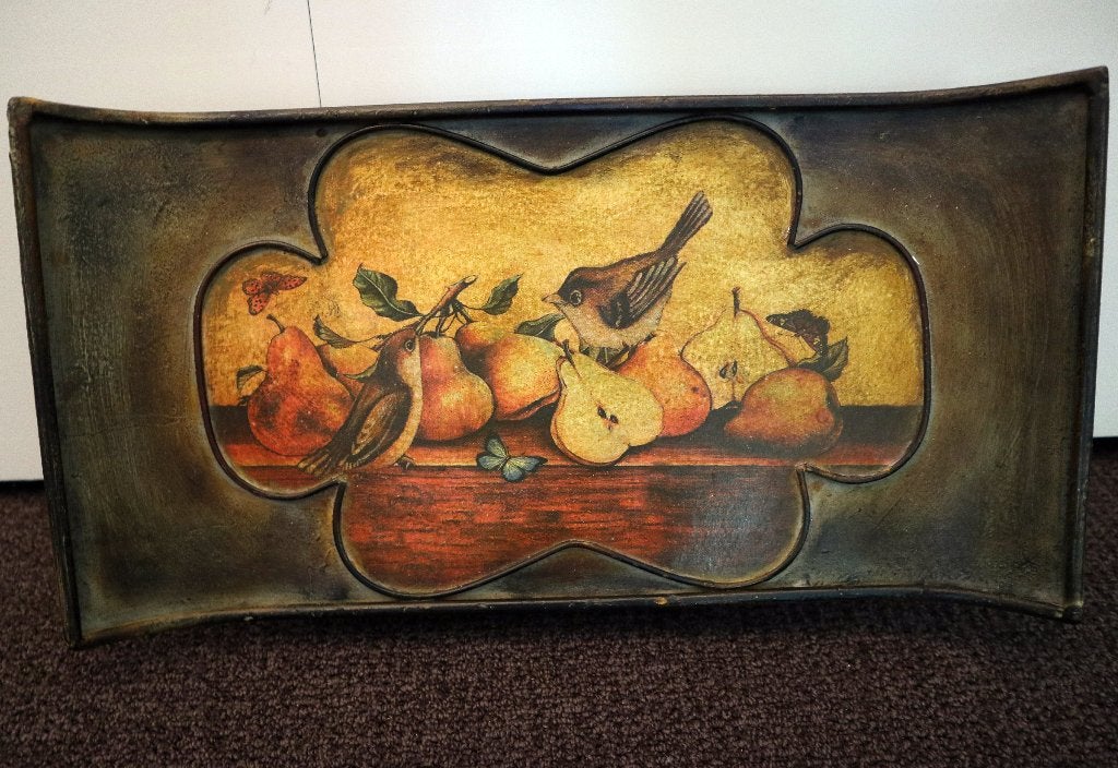 Decoratief plateau / fruitschaal zwart, Ophalen, Rond, Metaal